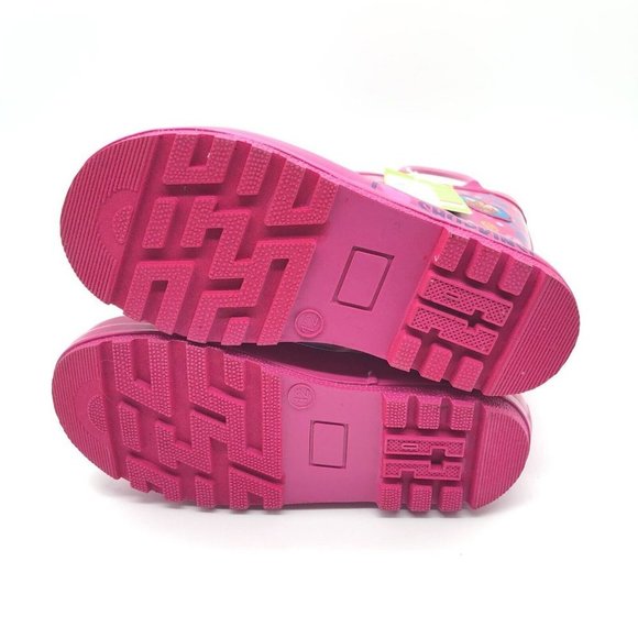 Shopkins Toddler Girls Rain Boots Rubber Slip On Waterproof Pink 12 - Picture 4 of 7